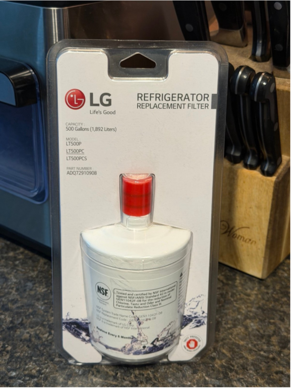 LG LT500P RefrigeratoLG LT500P Refrigerator Replacement Water Filter ADQ72910908